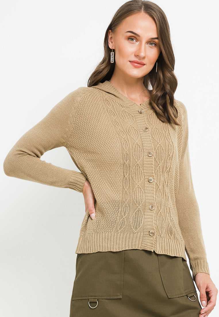 TRISET CASUAL FEY SHORT HOODIE CARDIGAN - TM7001300