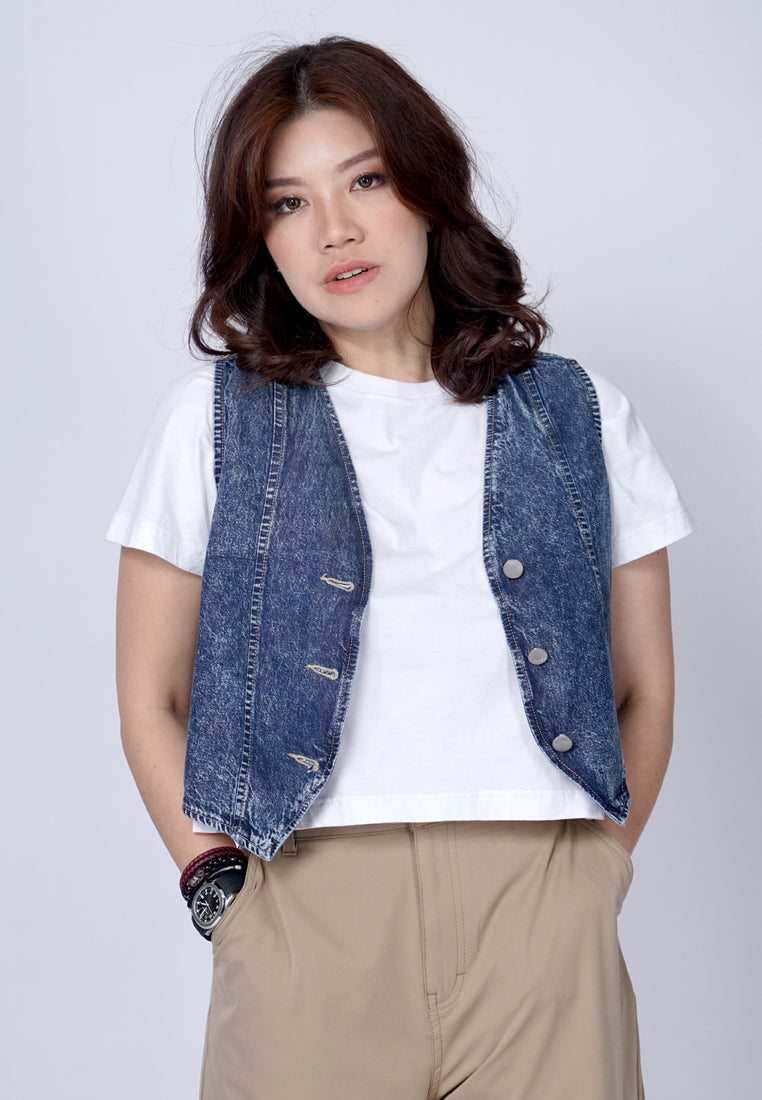 TRISET CASUAL DENIM VEST JACKET - TJ6000589