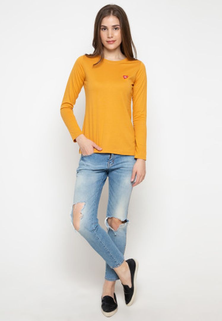 TRISET CASUAL ACELYNN T-SHIRT MUSTARD - TK300830019