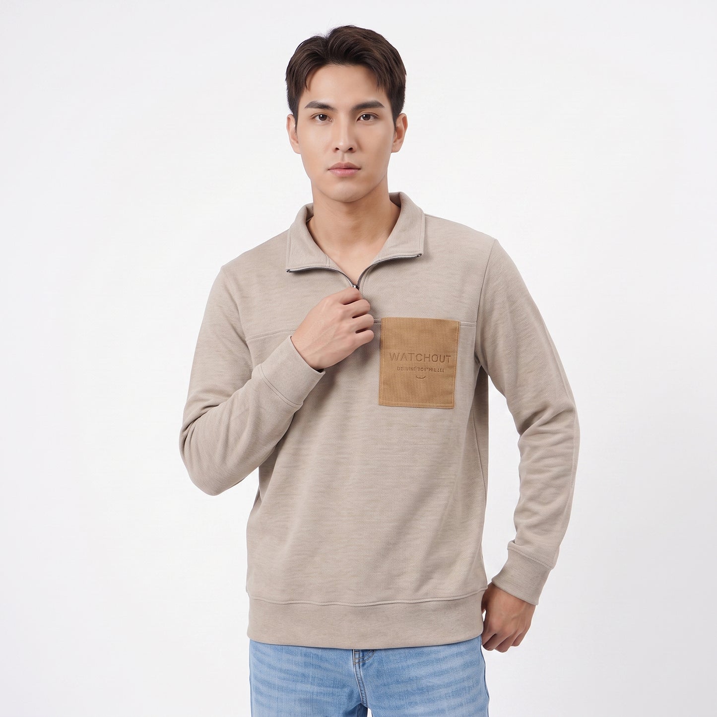 WATCHOUT PAKAIAN SWEAT SHIRT LENGAN PANJANG PRIA MONTANA HALF ZIP | REGULER FIT | JEANS | JK3000000