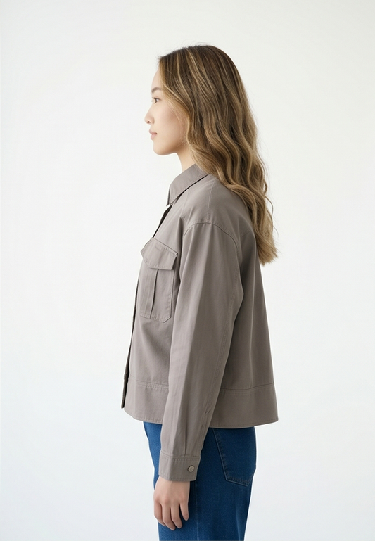 Triset Casual Jaket Kemeja Wanita Canvas Twill | Reguler Fit | TJ3031600