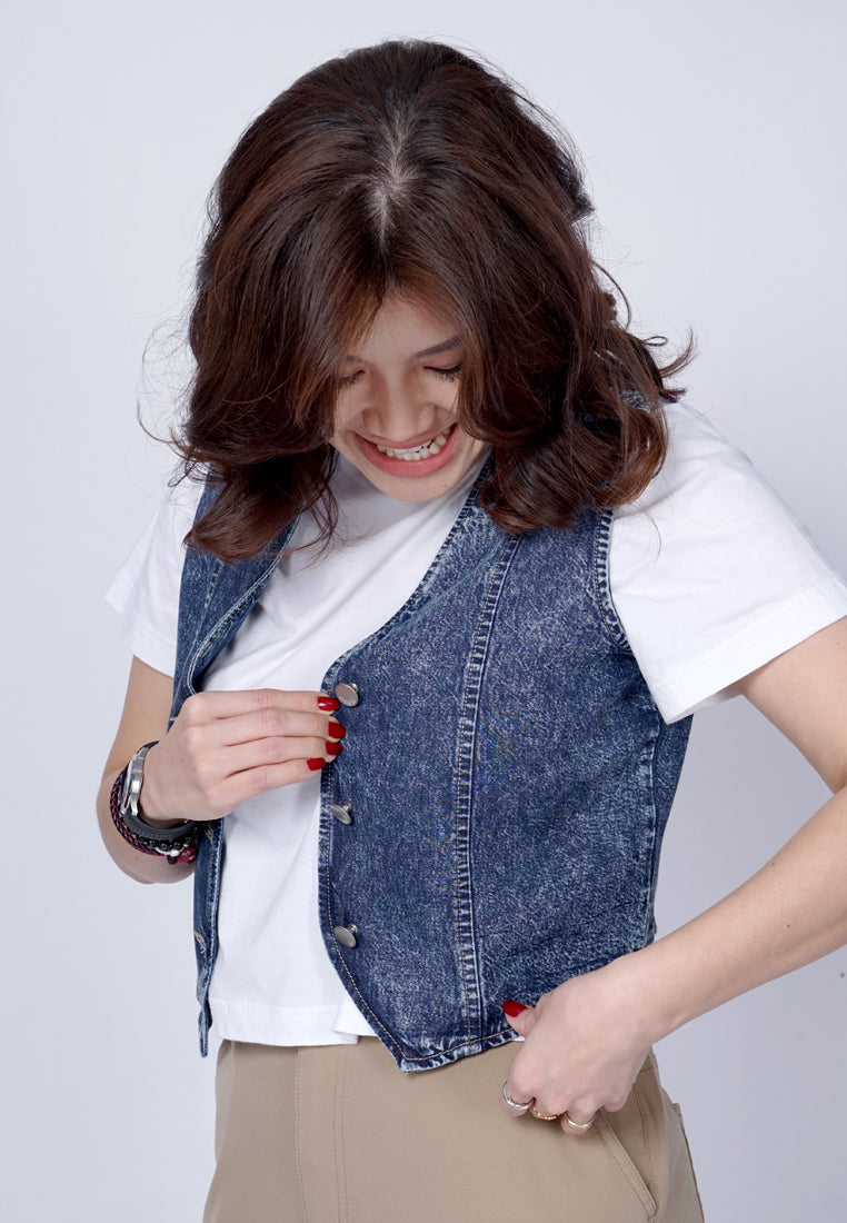 TRISET CASUAL DENIM VEST JACKET - TJ6000589