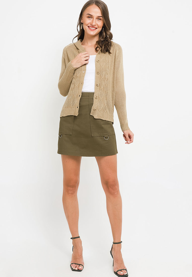 TRISET CASUAL FEY SHORT HOODIE CARDIGAN - TM7001300