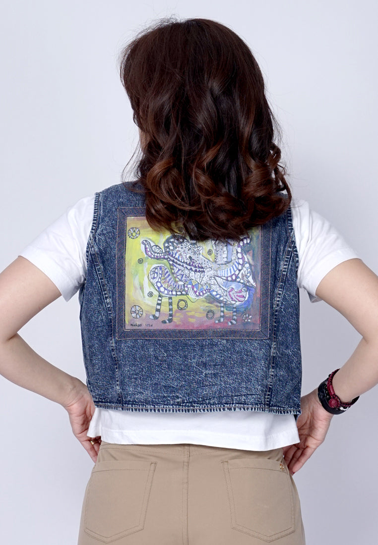 TRISET CASUAL DENIM VEST JACKET - TJ6000589