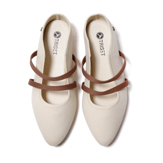 Triset Sepatu Wanita | Knit Cross-Strap | Flat | Mules | TE7001909