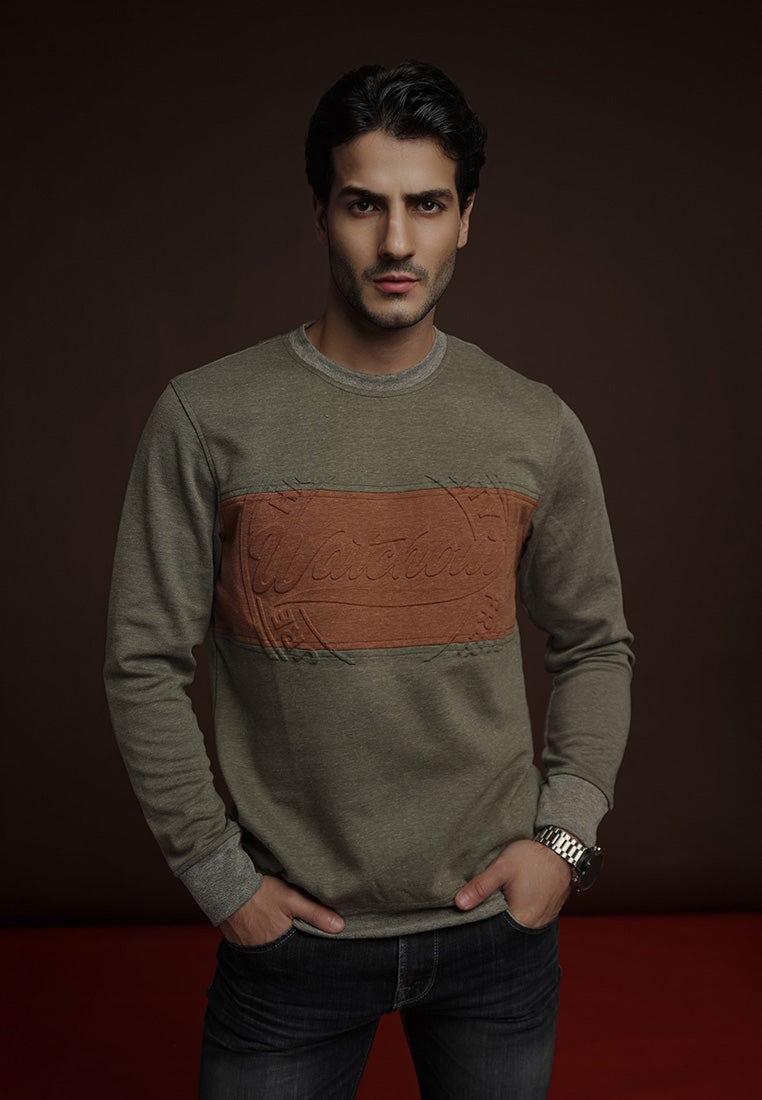 WATCHOUT PAKAIAN PRIA CUT AND SEW EMBOSSED SWEATSHIRT - JK2002600