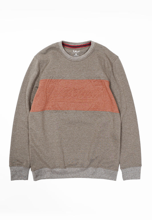 WATCHOUT PAKAIAN PRIA CUT AND SEW EMBOSSED SWEATSHIRT - JK2002600