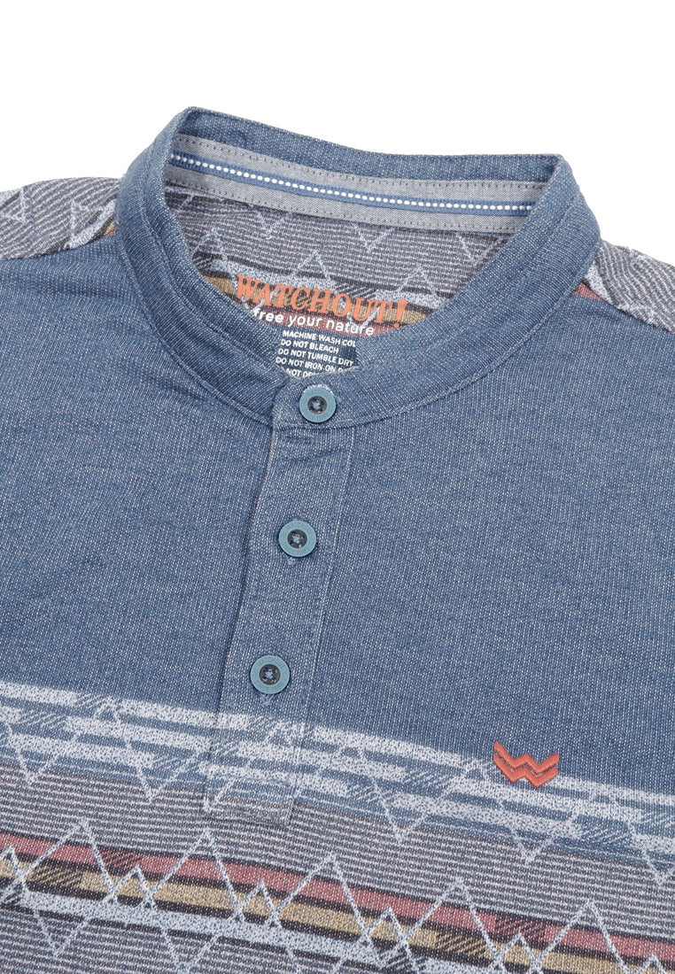 WATCHOUT CASUAL COLLARED HENLEY T-SHIRT - WK401250826