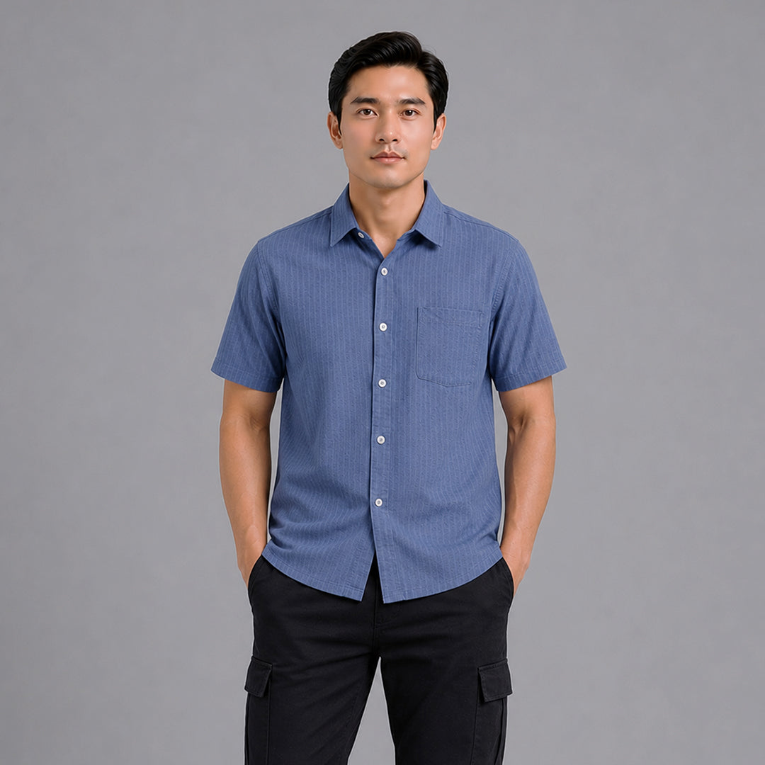 Watchout Kemeja Pria Lengan Pendek | Slim Fit | Jeans | JS5025700