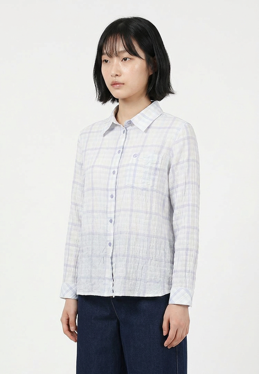 Triset Casual Blouse Crinkle Wanita Lengan Panjang | Reguler Fit | TR3106271