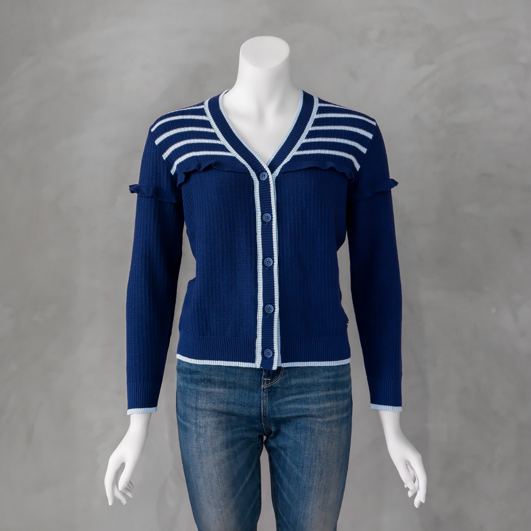 Triset Casual Cardigan Rajut Wanita Lengan Panjang Ruffle | Reguler Fit | TM3004330