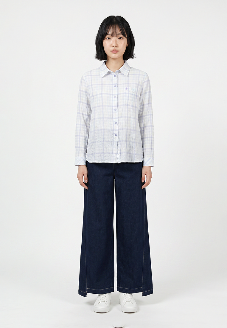 Triset Casual Blouse Crinkle Wanita Lengan Panjang | Reguler Fit | TR3106271