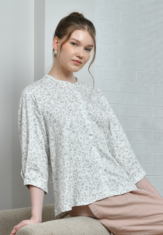 Triset Ladies Blouse Wanita Floral Lengan Tujuh Perdelapan | Reguler Fit | LR5000378