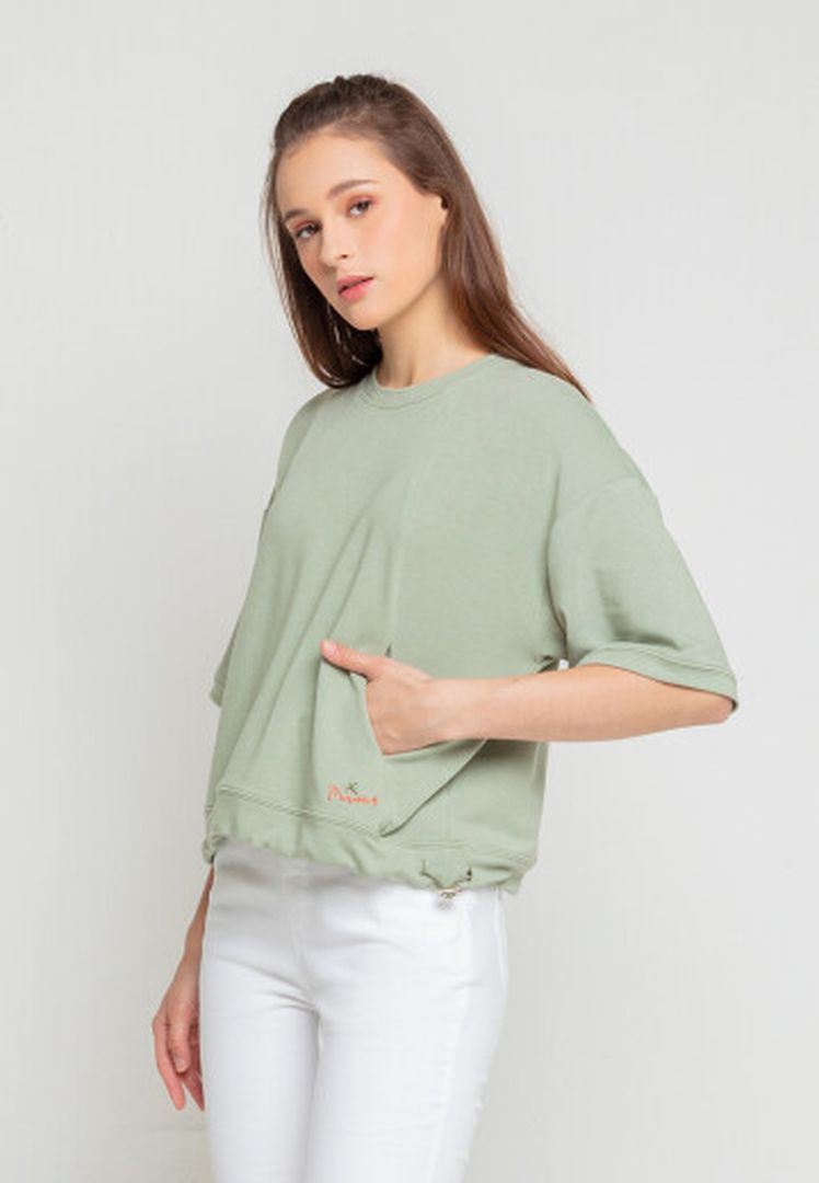 TRISET CASUAL GABY LOOSE CROP SWEATSHIRT - TK5033900