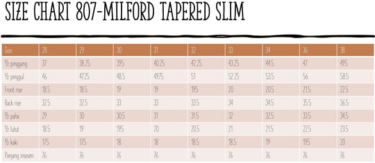 MILFORD TAPPERED FIT - JP8070400