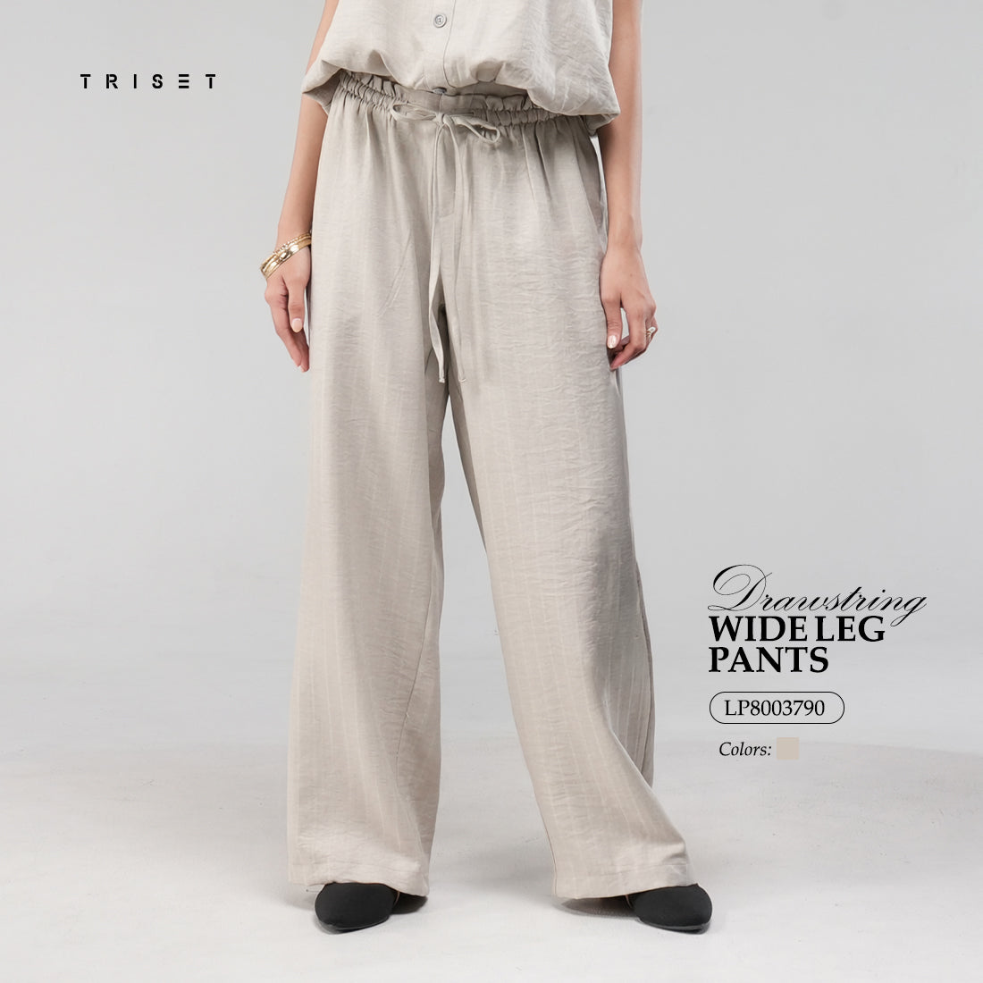 Triset Ladies Celana Panjang Wanita Baggy Pants Wide Leg | Loose Fit | LP8003790