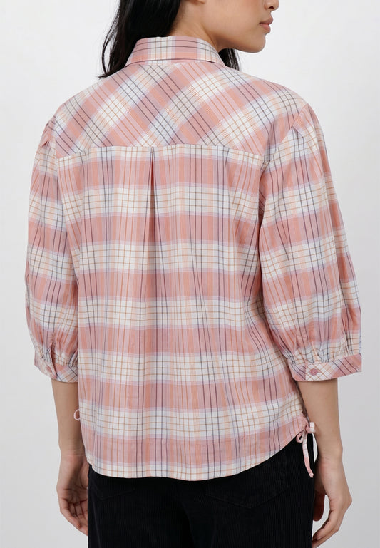 Triset Casual Blouse Kotak Kotak Wanita Puff Sleeve | Reguler Fit | TR3105871