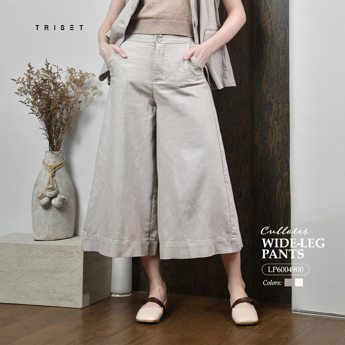 Triset Ladies Celana Panjang Wanita Cullote HighWaist | Wide Leg | LP6004900