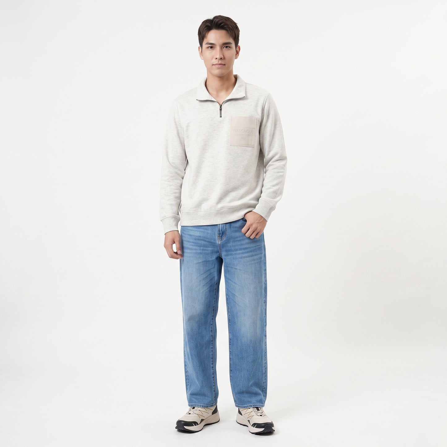 WATCHOUT PAKAIAN SWEAT SHIRT LENGAN PANJANG PRIA MONTANA HALF ZIP | REGULER FIT | JEANS | JK3000000