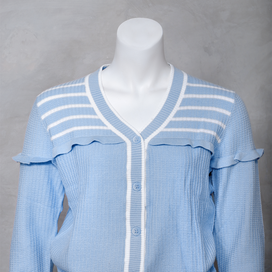 Triset Casual Cardigan Rajut Wanita Lengan Panjang Ruffle | Reguler Fit | TM3004330