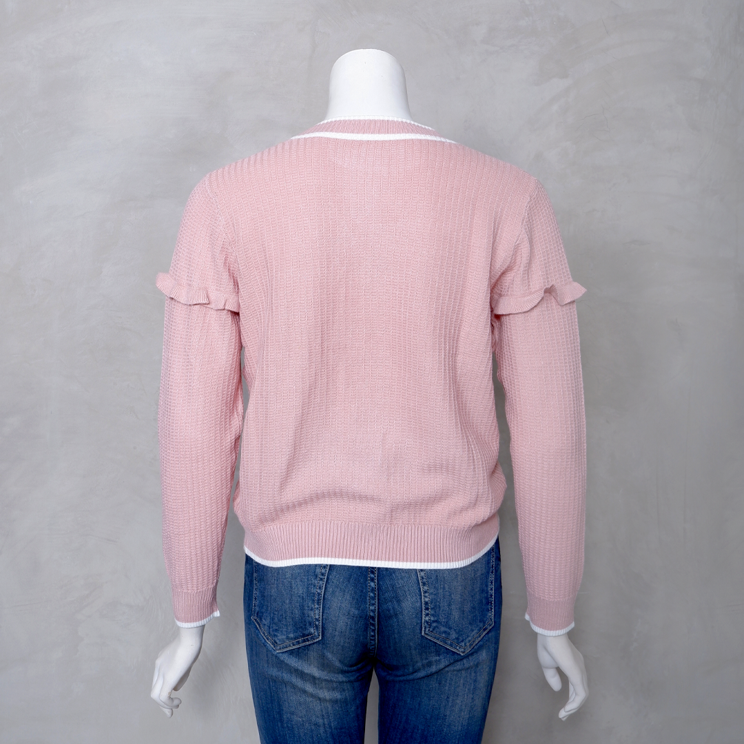 Triset Casual Cardigan Rajut Wanita Lengan Panjang Ruffle | Reguler Fit | TM3004330