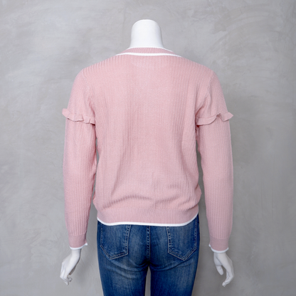 Triset Casual Cardigan Rajut Wanita Lengan Panjang Ruffle | Reguler Fit | TM3004330
