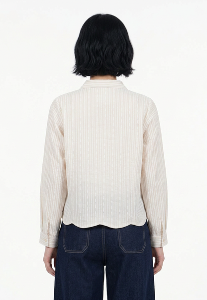 TRISET Blouse Wanita Lengan Panjang Striped | Reguler Fit | Casual Formal | TR3104971