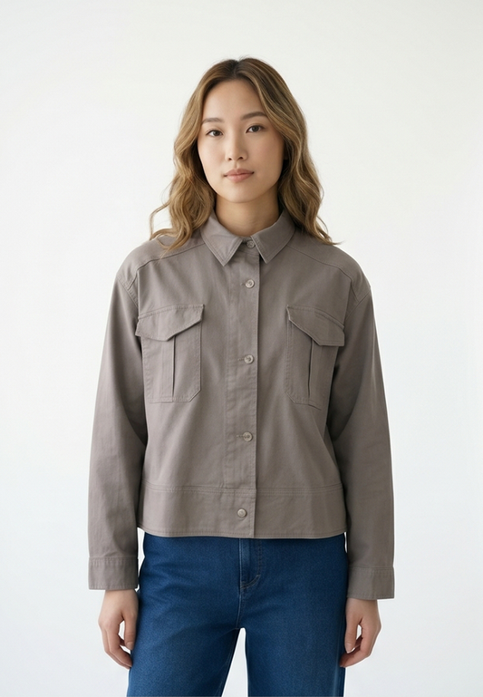 Triset Casual Jaket Kemeja Wanita Canvas Twill | Reguler Fit | TJ3031600