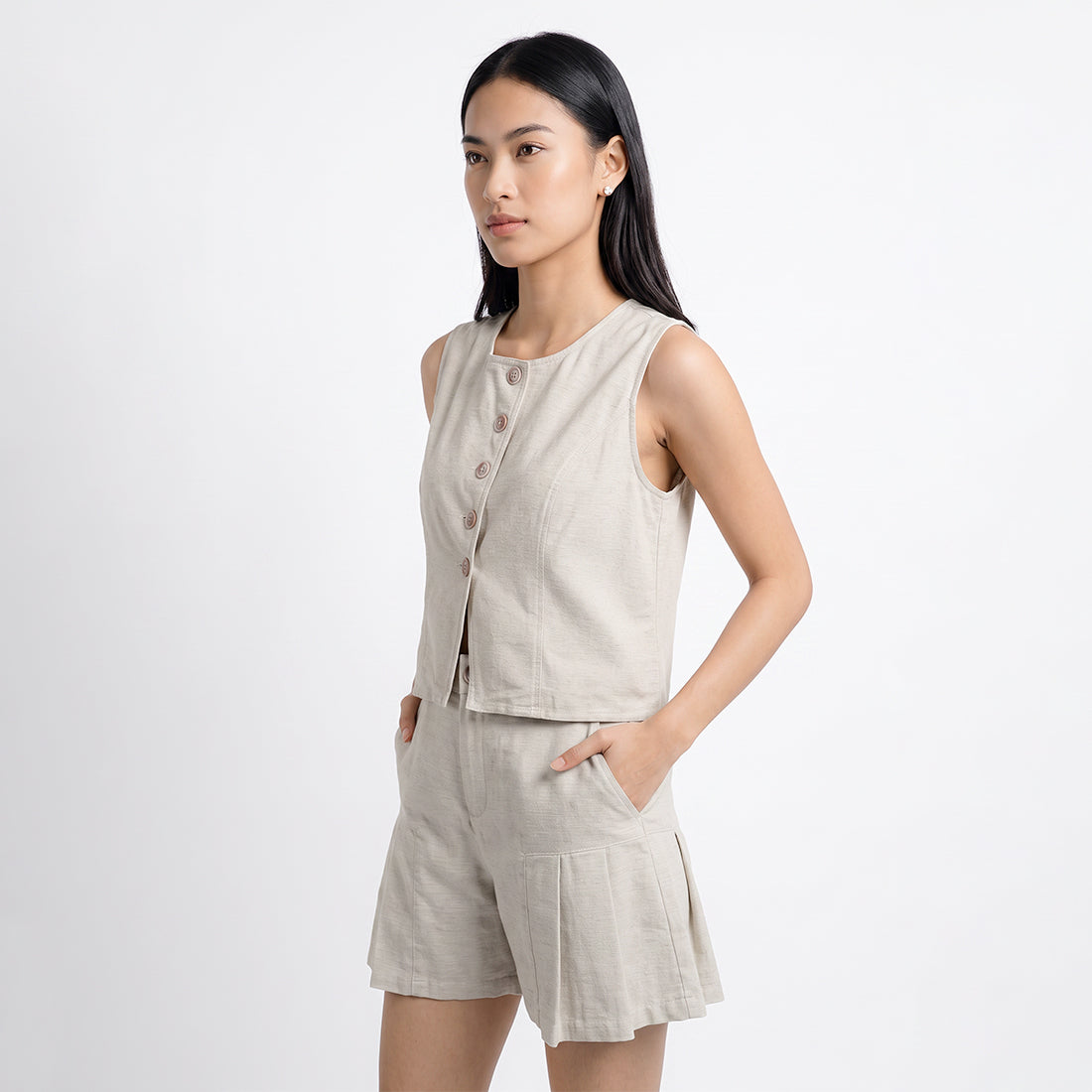 Triset Casual Rompi Outer Wanita Semi Crop Tanpa Lengan | Reguler Fit | TJ60011330