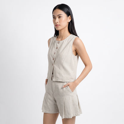 Triset Casual Rompi Outer Wanita Semi Crop Tanpa Lengan | Reguler Fit | TJ60011330