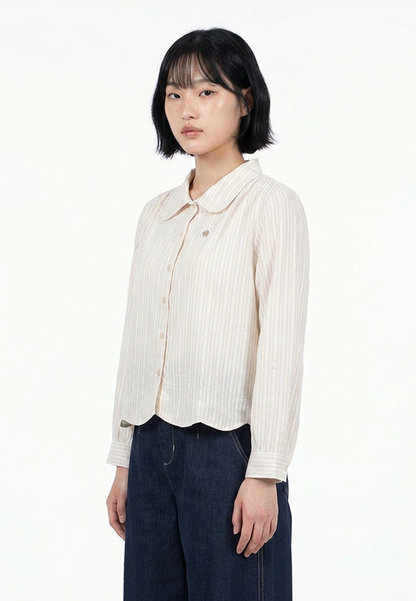 TRISET Blouse Wanita Lengan Panjang Striped | Reguler Fit | Casual Formal | TR3104971