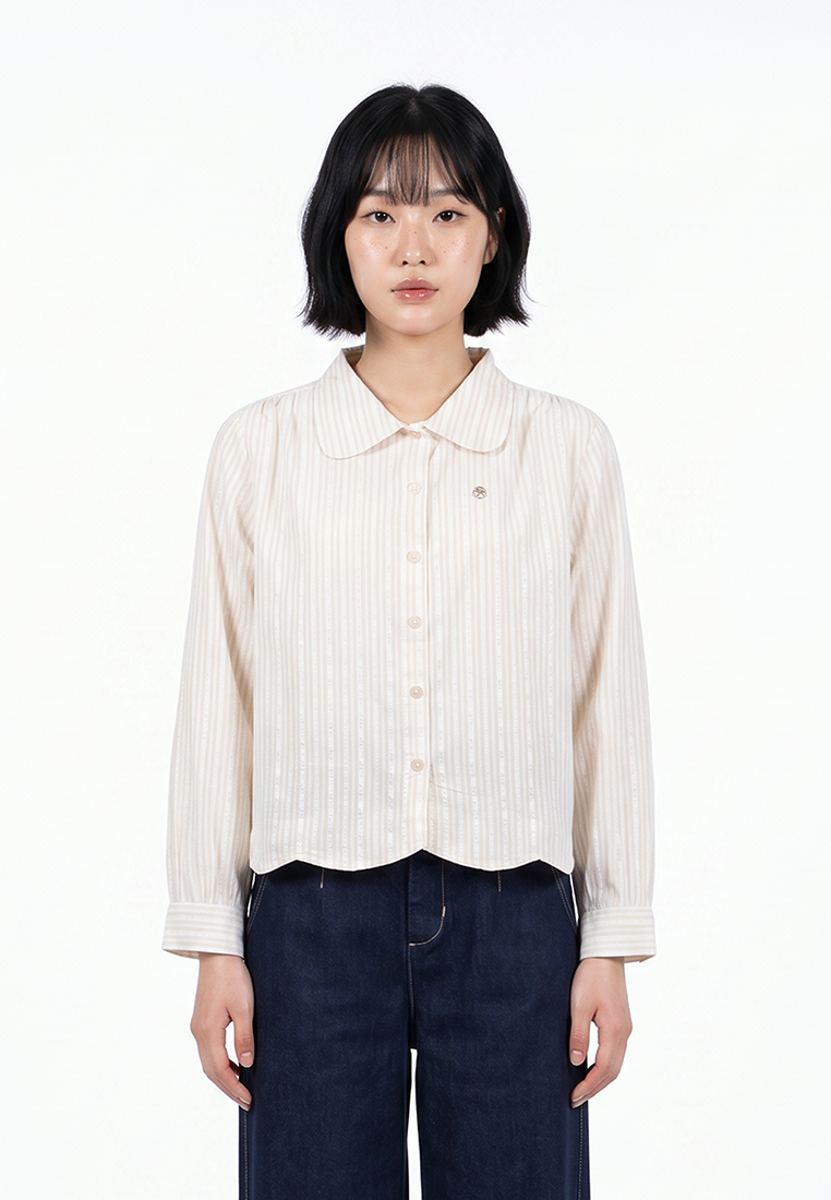 TRISET Blouse Wanita Lengan Panjang Striped | Reguler Fit | Casual Formal | TR3104971