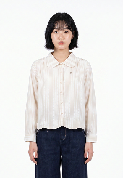 TRISET Blouse Wanita Lengan Panjang Striped | Reguler Fit | Casual Formal | TR3104971