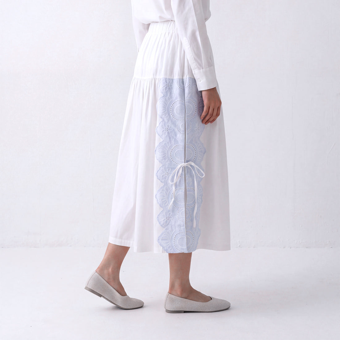 Triset Rok Maxi Wanita Tiered Bordir Tali Pita A Line | Reguler Fit | TN301439A