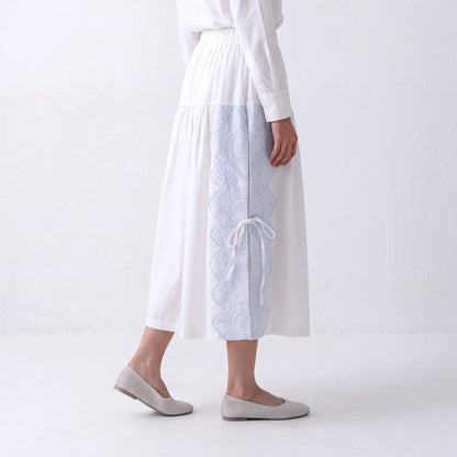 Triset Rok Maxi Wanita Tiered Bordir Tali Pita A Line | Reguler Fit | TN301439A