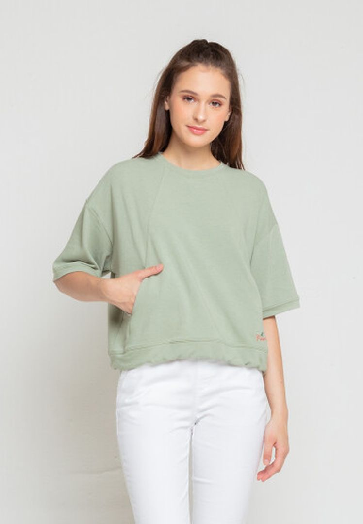 TRISET LADIES GABY LOOSE CROP SWEATSHIRT - TK5033900