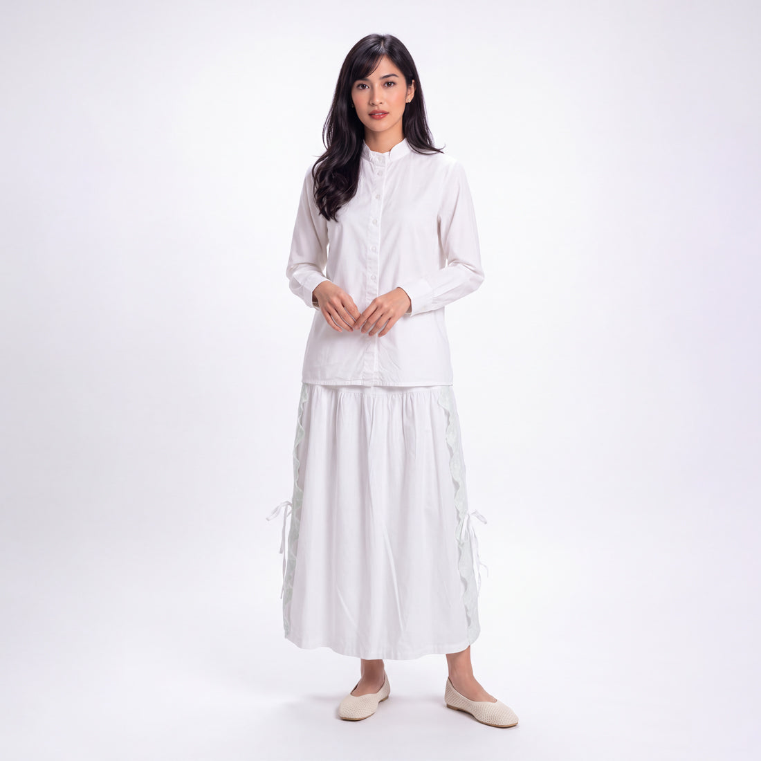 Triset Casual Blouse Wanita Lace Up Back Tali Pita Lengan Panjang | Reguler Fit | TR310729A