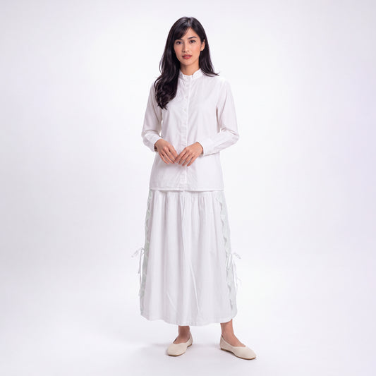 Triset Casual Blouse Wanita Lace Up Back Tali Pita Lengan Panjang | Reguler Fit | TR310729A