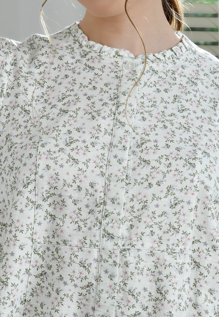Triset Ladies Blouse Wanita Floral Lengan Tujuh Perdelapan | Reguler Fit | LR5000378