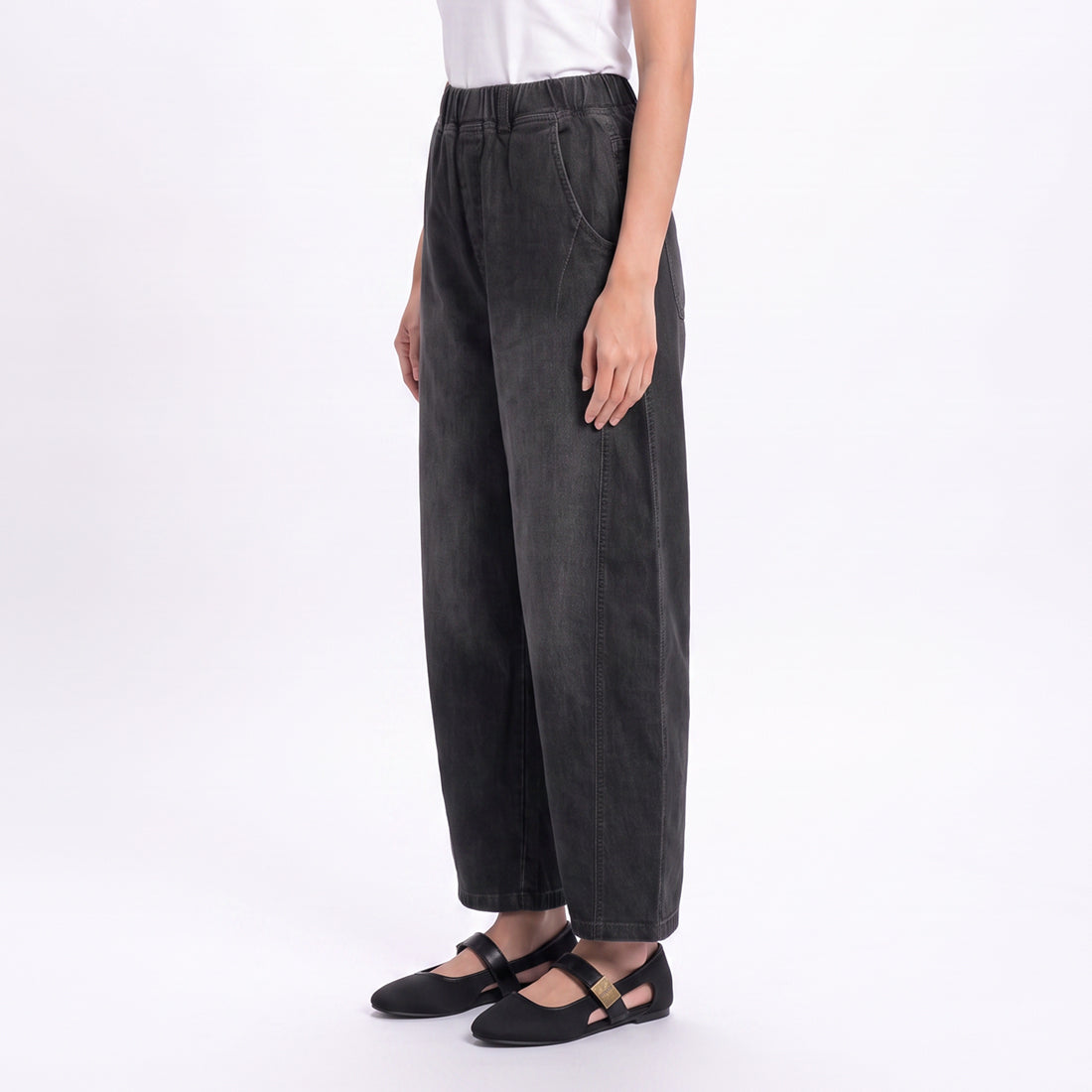 Triset Casual Celana Wanita Barrel Jeans Washed High Waist | Loose Fit | TP1006050