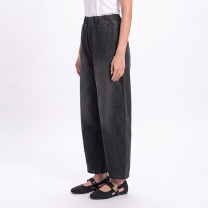 Triset Casual Celana Wanita Barrel Jeans Washed High Waist | Loose Fit | TP1006050