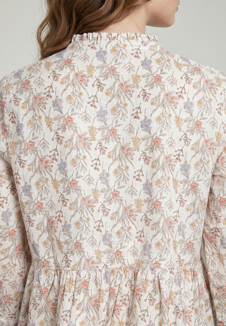Triset Ladies Blouse Floral Wanita Lengan Tiga Perempat | Reguler Fit | LR3052678