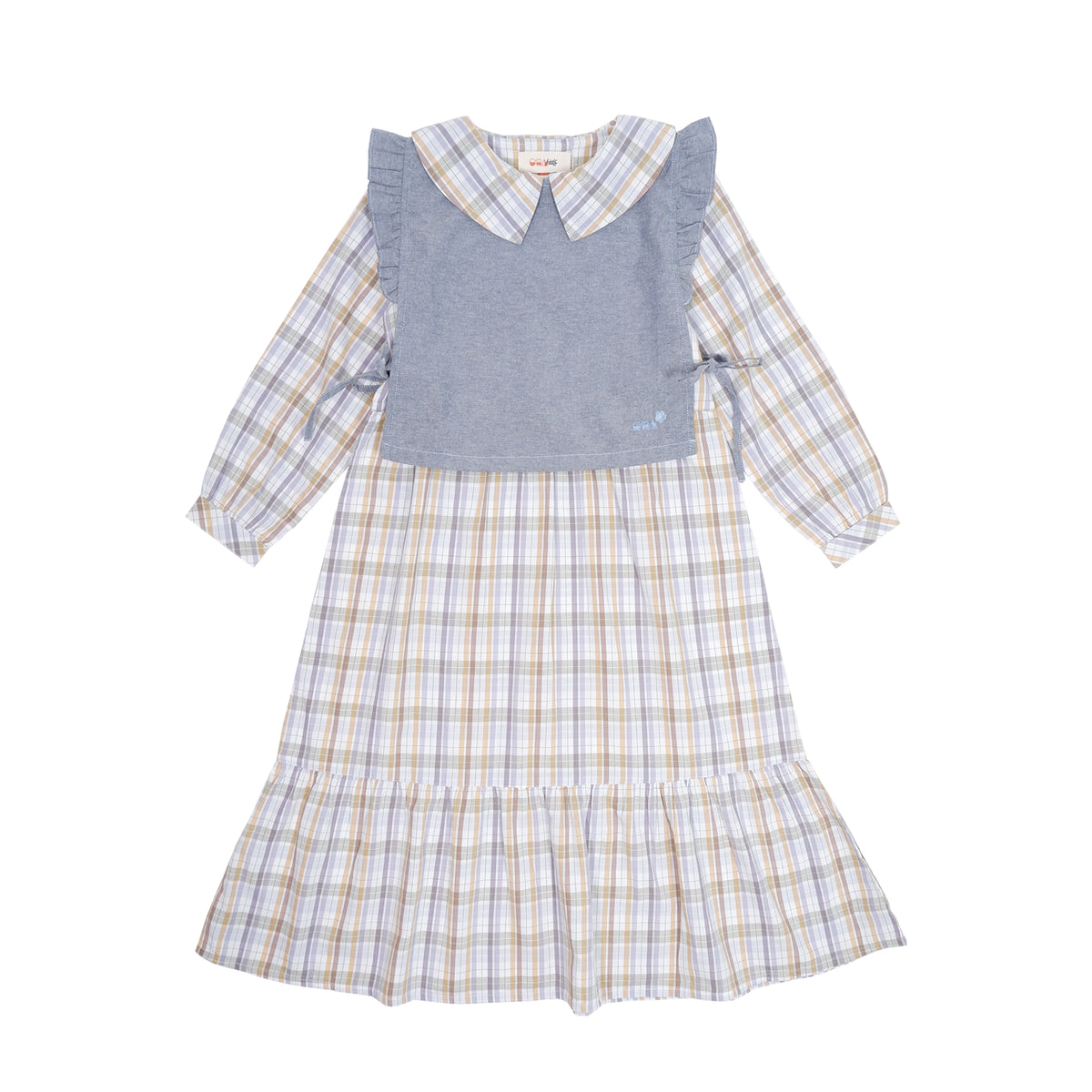 OXA Kids Alexa Maxi Dress Pakaian Anak Kotak Kotak Lengan Panjang | Reguler Fit | OD3104301