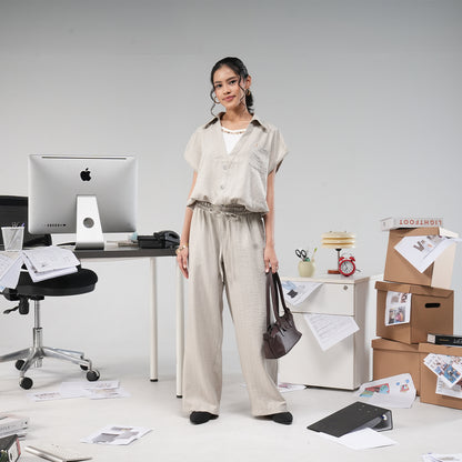 Triset Ladies Celana Panjang Wanita Baggy Pants Wide Leg | Loose Fit | LP8003790