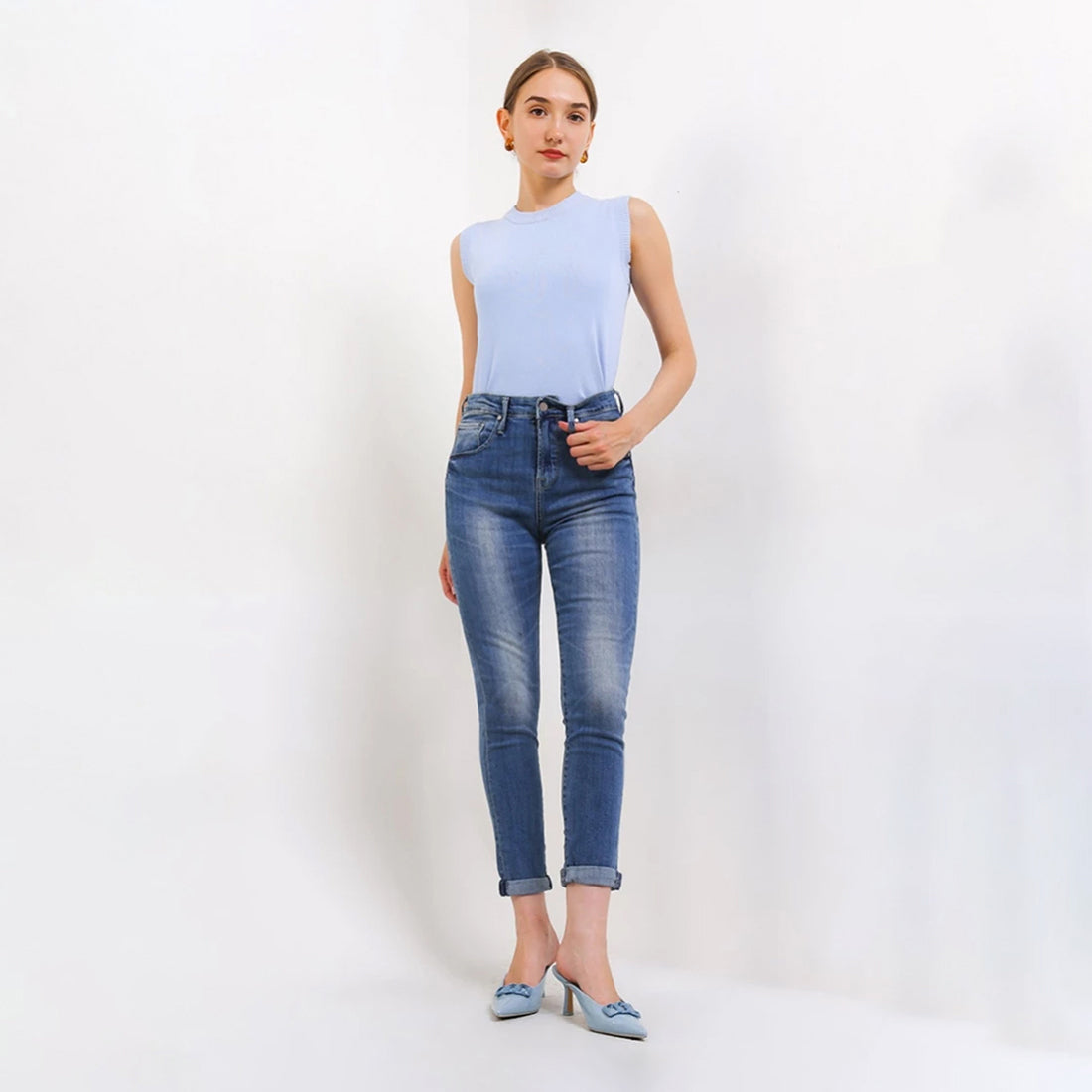 Triset Casual Skinny Jeans Wanita High Waist | Slim Fit | TP5007910