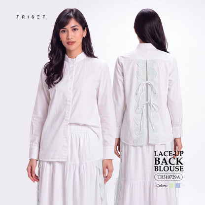 Triset Casual Blouse Wanita Lace Up Back Tali Pita Lengan Panjang | Reguler Fit | TR310729A