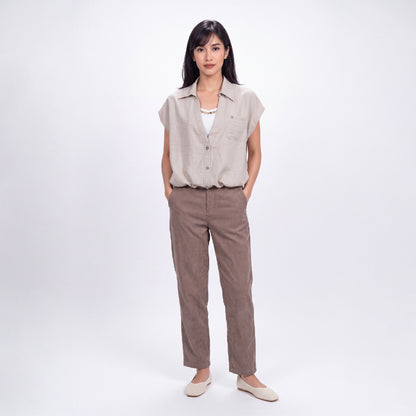 Triset Ladies Blouse Wanita V Neck Tanpa Lengan | Reguler Fit | LR600039A