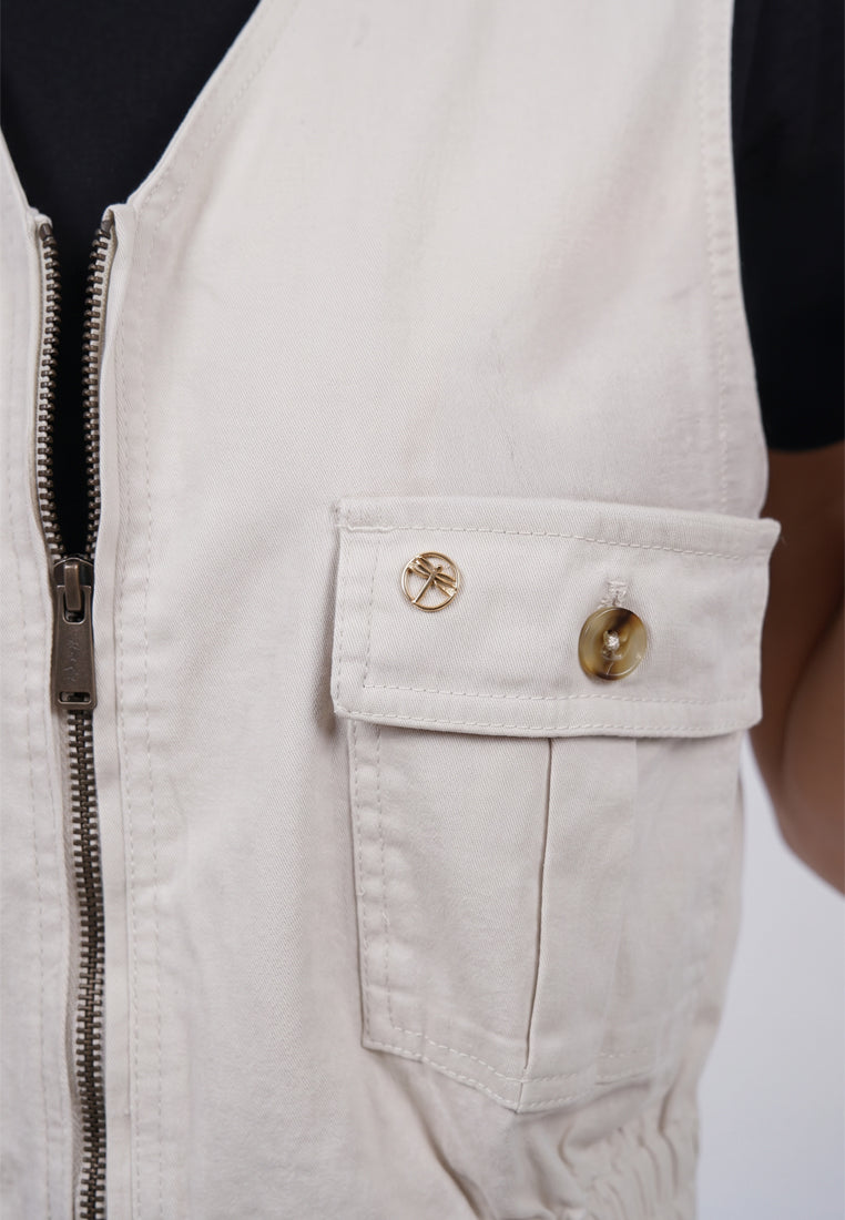 Triset Casual Cargo Vest Rompi Outer Wanita | Cropped Fitted | TJ6000850
