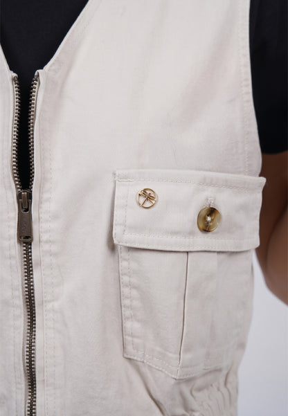 Triset Casual Cargo Vest Rompi Outer Wanita | Cropped Fitted | TJ6000850