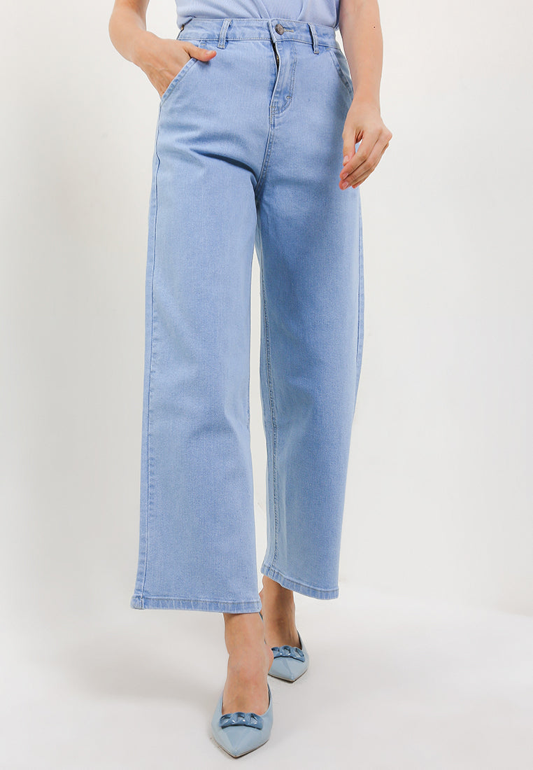 Triset Casual Celana Jeans Wanita Cullote Highwaist | Wide Leg | TP6005210